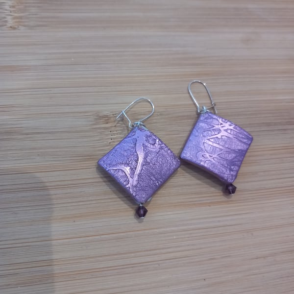 Purple beaded earrings