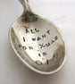 All I Want For Xmas Is Gin, Handstamped Vintage Apostle Spoon