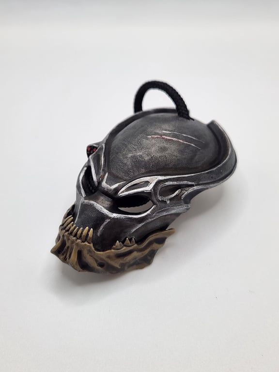 Predator Mask Rear View Mirror Charm 3D Printed Hand-Painted Car Accessory