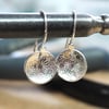 Sterling silver dangle earrings, daisy drop earrings, summer meadow