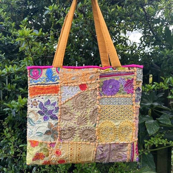 Indian fabric tote bag 