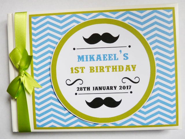 Little Man Birthday guest book, boy birthday party gift