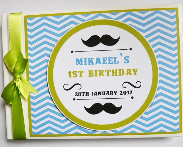 Little Man Birthday guest book, boy birthday party gift