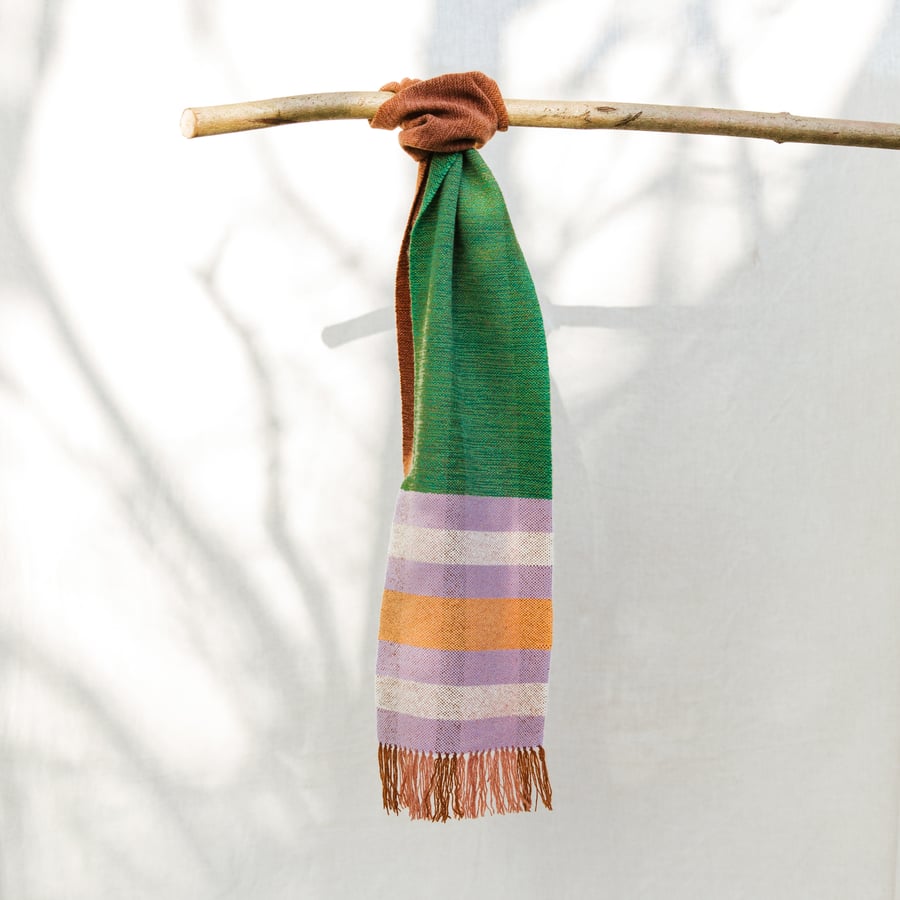 Hand Woven Lambswool Scarf - Potato