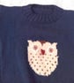 Child's Navy Blue Knitted Jumper with Owl Motif, Child's Jumper, Owl Jumper - Image 5