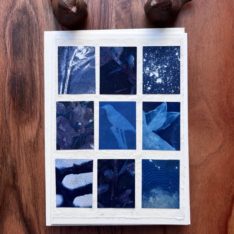Blue Array 1 - Cyanotypes & Acrylic Print Cards - with envelopes