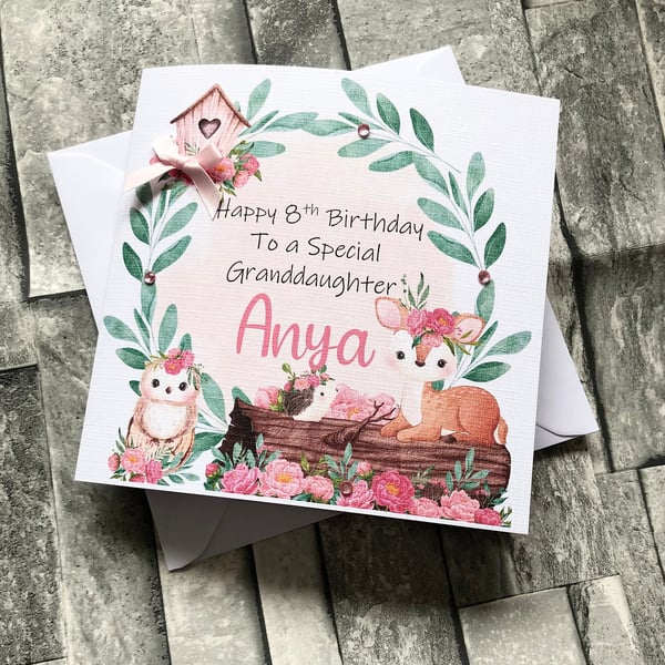 Girls Birthday Card for daughter, Granddaughter, Niece,Cousin, Friend, Sister