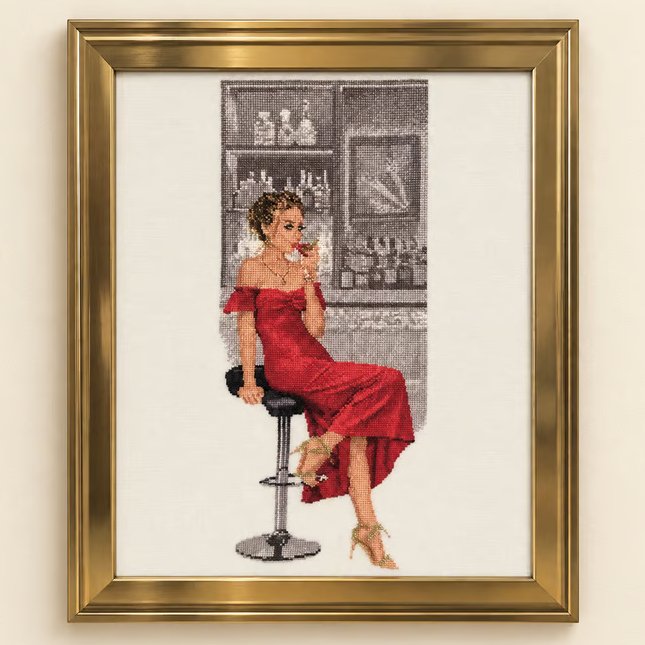 Complete Framed Cross Stitch – Paula from a design by John Clayton 
