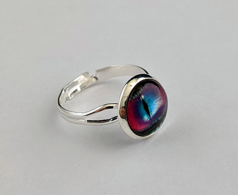 Lizard eye ring, multi coloured