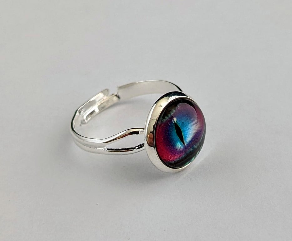 Lizard eye ring, multi coloured
