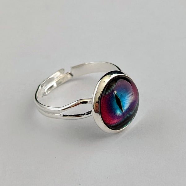 Lizard eye ring, multi coloured
