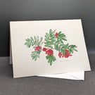Rowan berries greetings card.