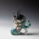 Mid Sized Decorative Ceramic Sculpture - Table Manners Collection: Back to Front