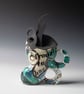 Mid Sized Decorative Ceramic Sculpture - Table Manners Collection: Back to Front