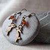  Hare Earrings with Amber