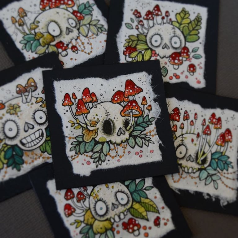 mini fungi skull - original twinchie illustration