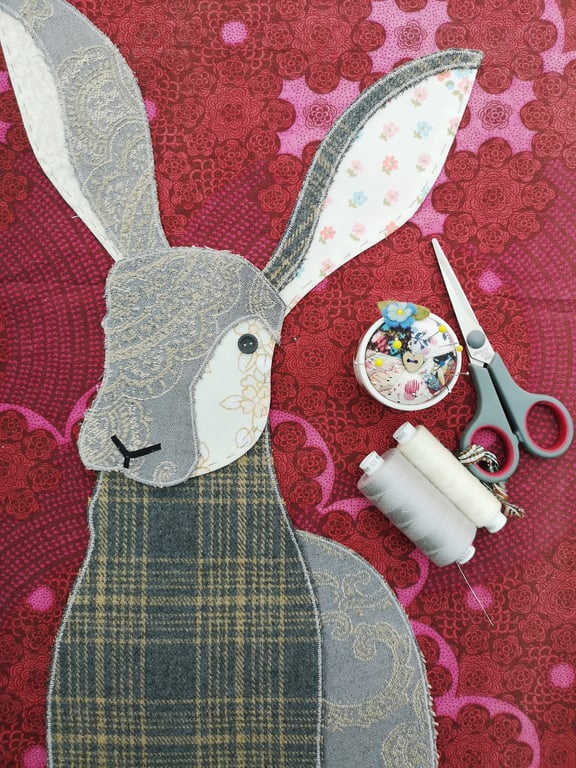 PDF Appliqué Hare Pattern - make your own version of my popular hare design 