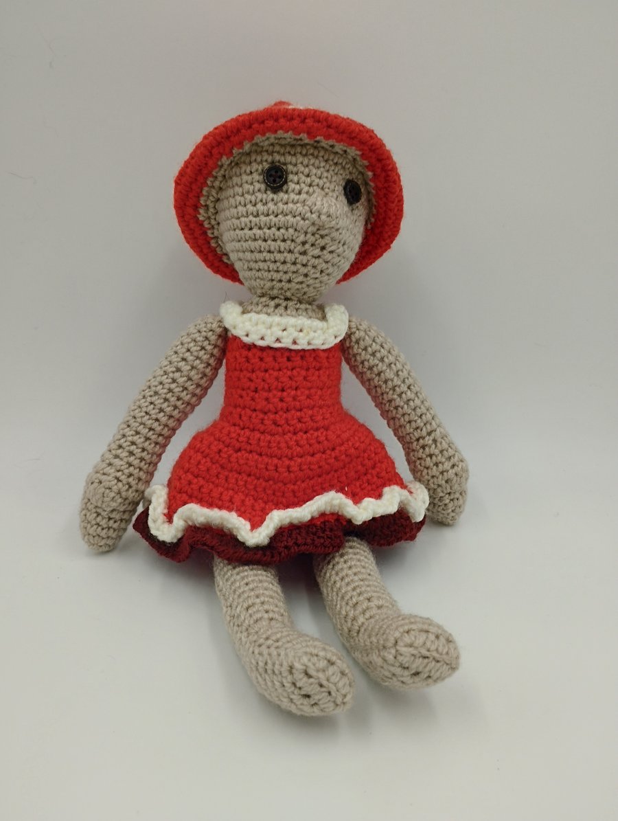 mushroom doll with button eyes