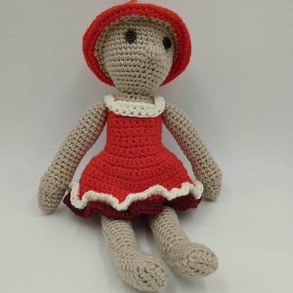 mushroom doll with button eyes