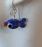Handmade Murano Glass Fish Earrings on Sterling Silver earwires - Image 4