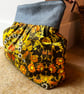 Vintage Daisy Chain cotton gathered zip bag with reclaimed denim - Image 3