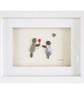 The Flower - Pebble & Sea Glass - Framed Unique Handmade Art