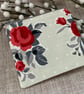Fabric Coin Purse, Money Pouch, Zipped Purse, Purse, Card Holder, Red Rose - Image 1