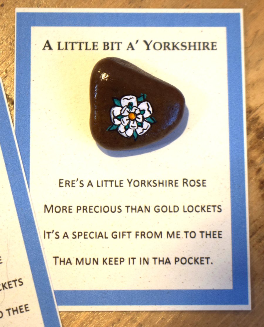 A tiny bit of Yorkshire - hand painted Yorkshire Rose on a small pebble