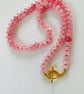 Pink cracked glass rondelle necklace  - Image 6