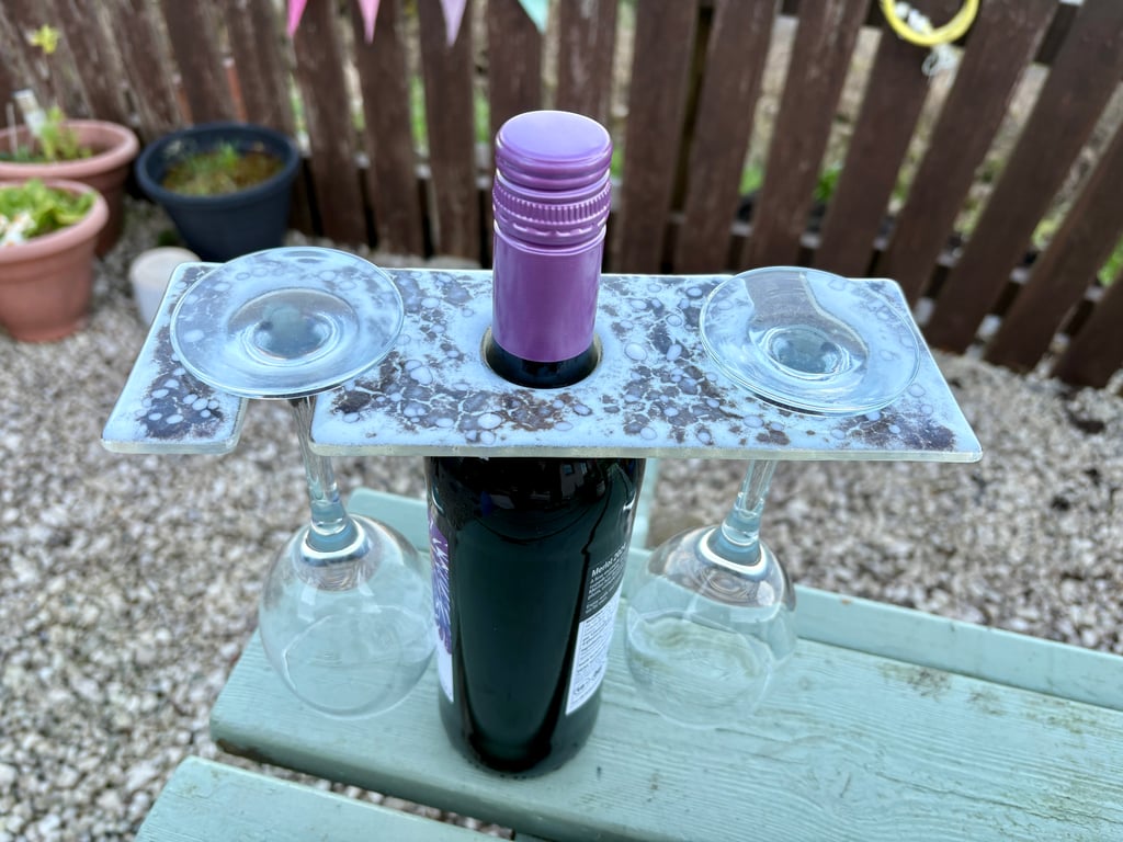 Fused glass wine caddy -2