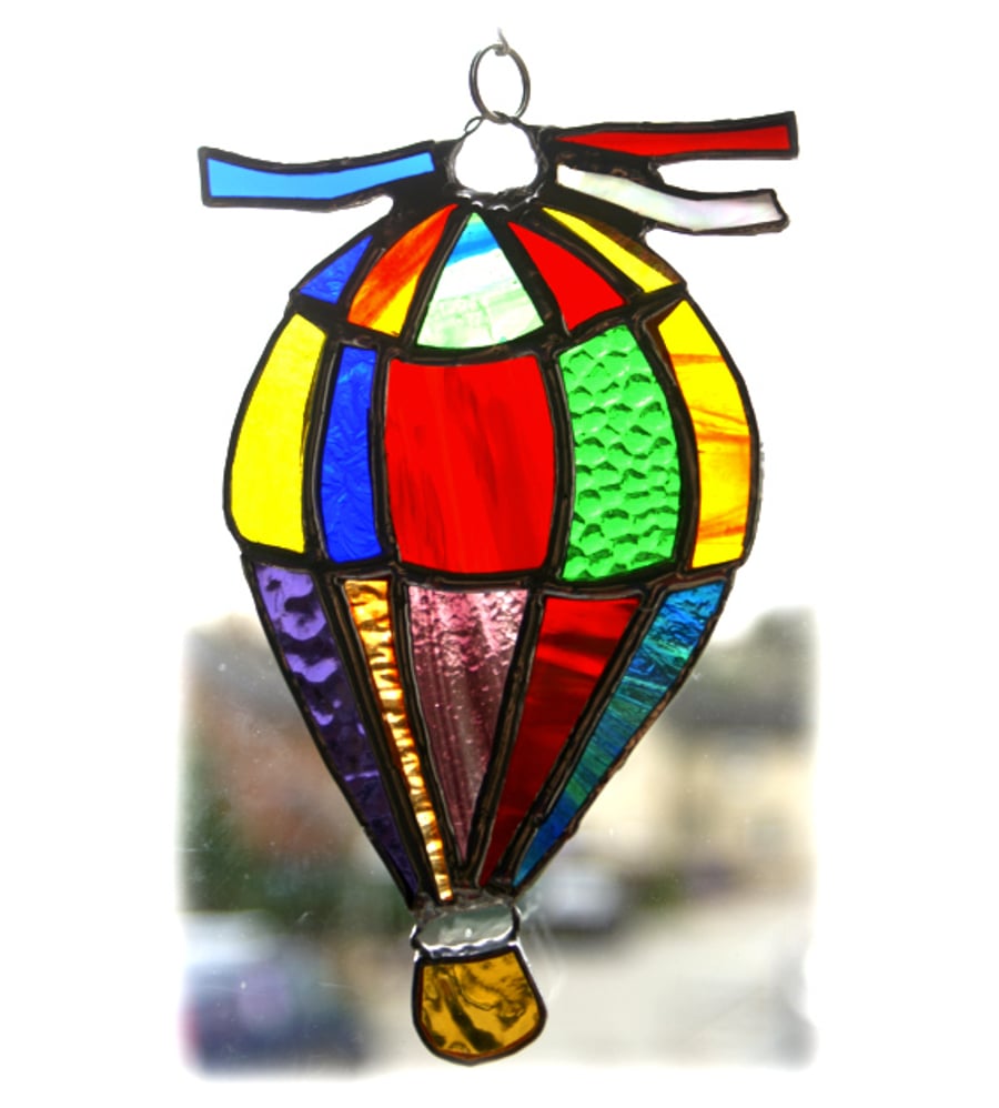 SOLD Hot Air Balloon Stained Glass Suncatcher