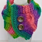 Cable knit neck warmer Rainbow Collection 100% pure wool 