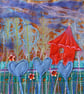 Love in Blue : Framed Embroidery - Image 1