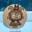 Cult of the Lamb Cork Laser Etched Coaster