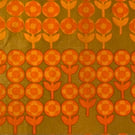 Retro Orange Daisy VERDURE RARE Heals 60s 70s  vintage fabric Lampshade