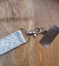 Floral Tilda Fabric Wristlet keyring for Keys or Phone - Fabric Keyfob - Teal - Image 4