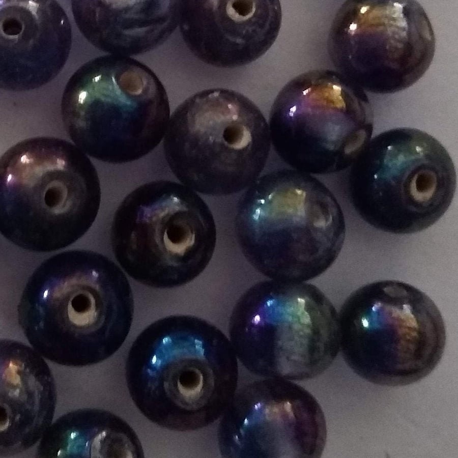 Round Indian Glass Beads 8mm Choice of colours x 50
