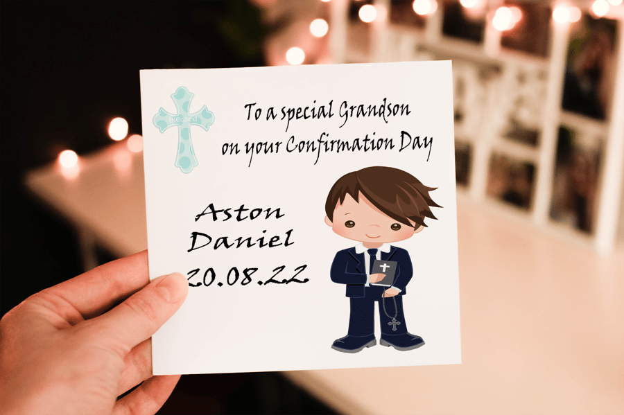 Grandson On Your Confirmation Day Card, Confirmation Card For Grandson