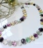 Designer AAA Grade Natural Rainbow Fluorite Sterling Silver Necklace - Image 1