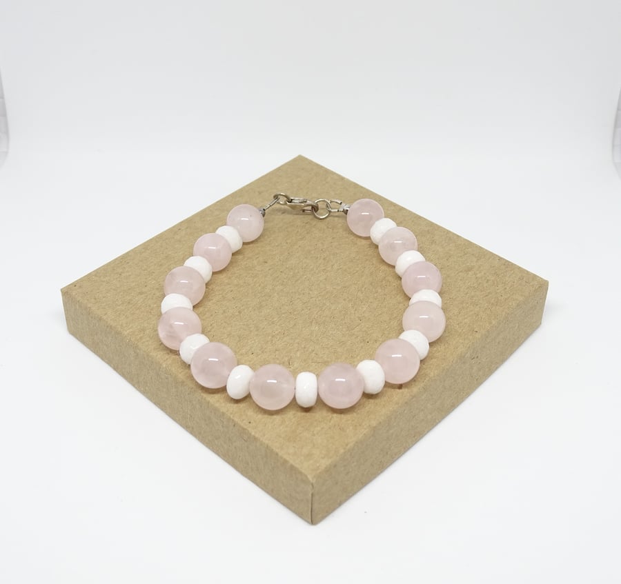 Rose Quartz & Quartz Bracelet