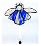Angel Bell Suncatcher Stained Glass BlueWhite  044 - Image 1