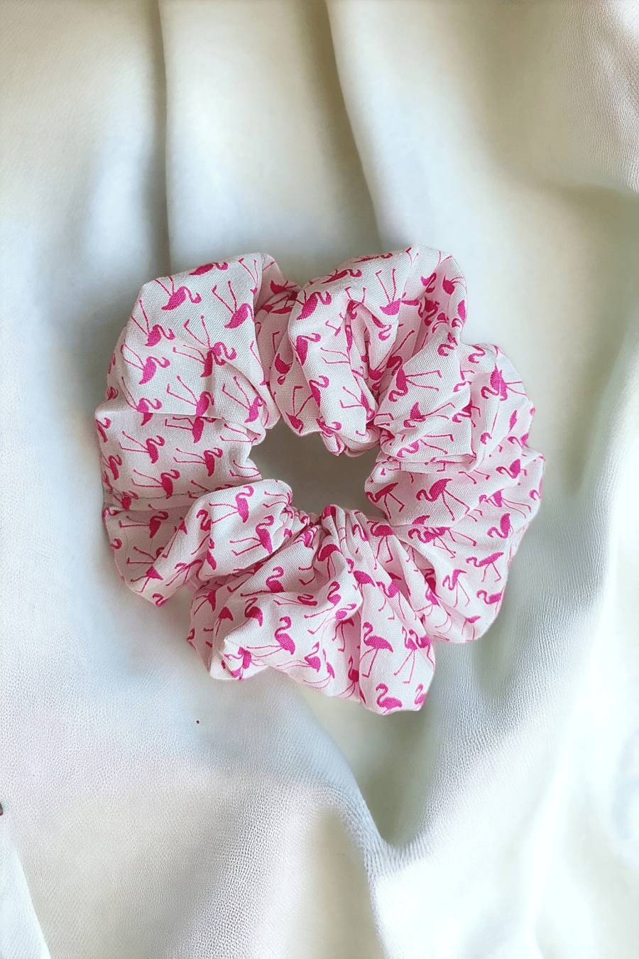 Flamingos print chunky scrunchie 