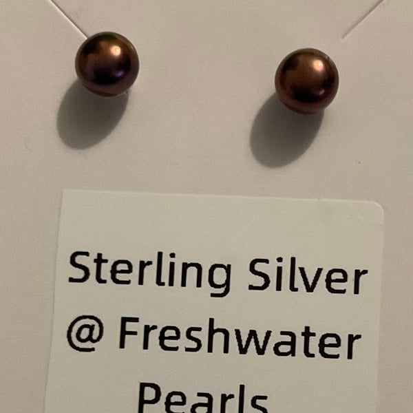 Sterling Silver Stud Earrings with natural gemstones