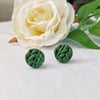 Dark Olive Knit studs - Circle