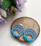 Micro Crochet Gemstone Statement Earrings - Image 7