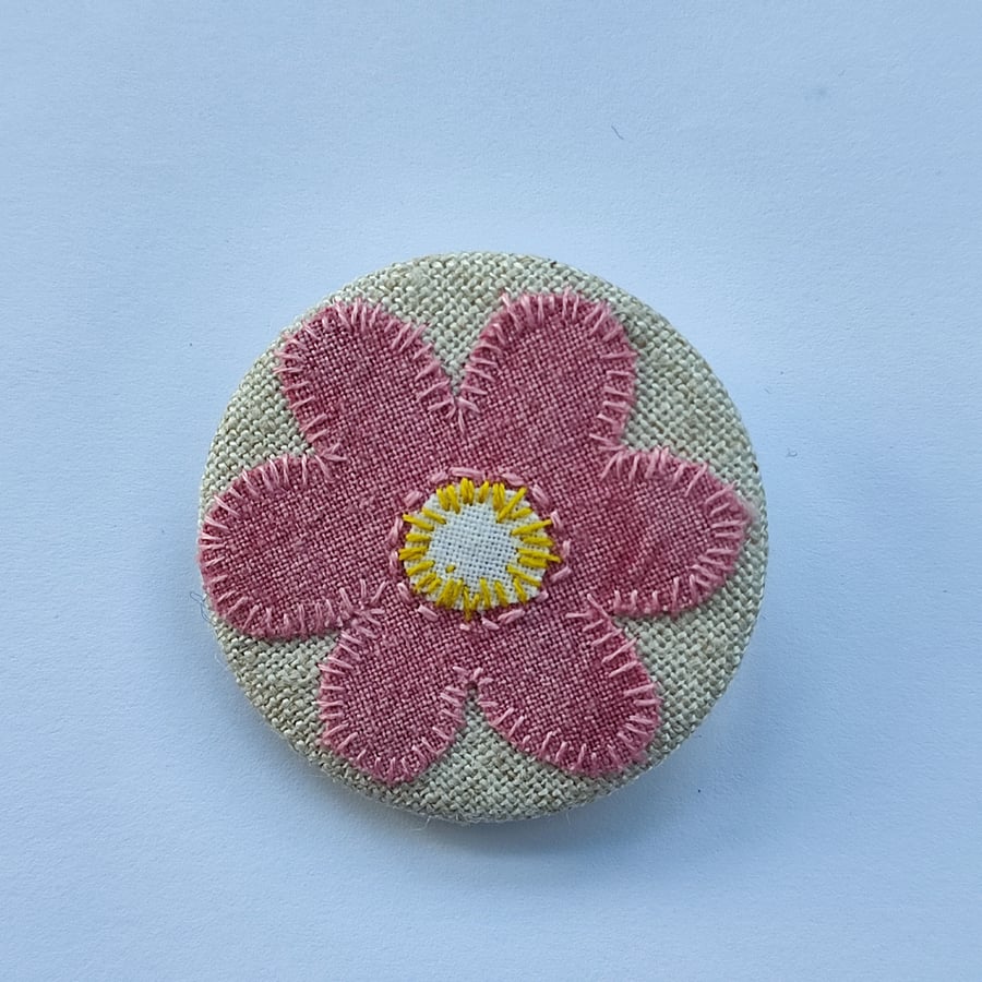 Pink Daisy Brooch