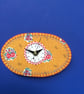 French fabric clock- mustard landscape - Image 1