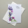 hand painted floral Birthday card ( ref F 886 K4 )
