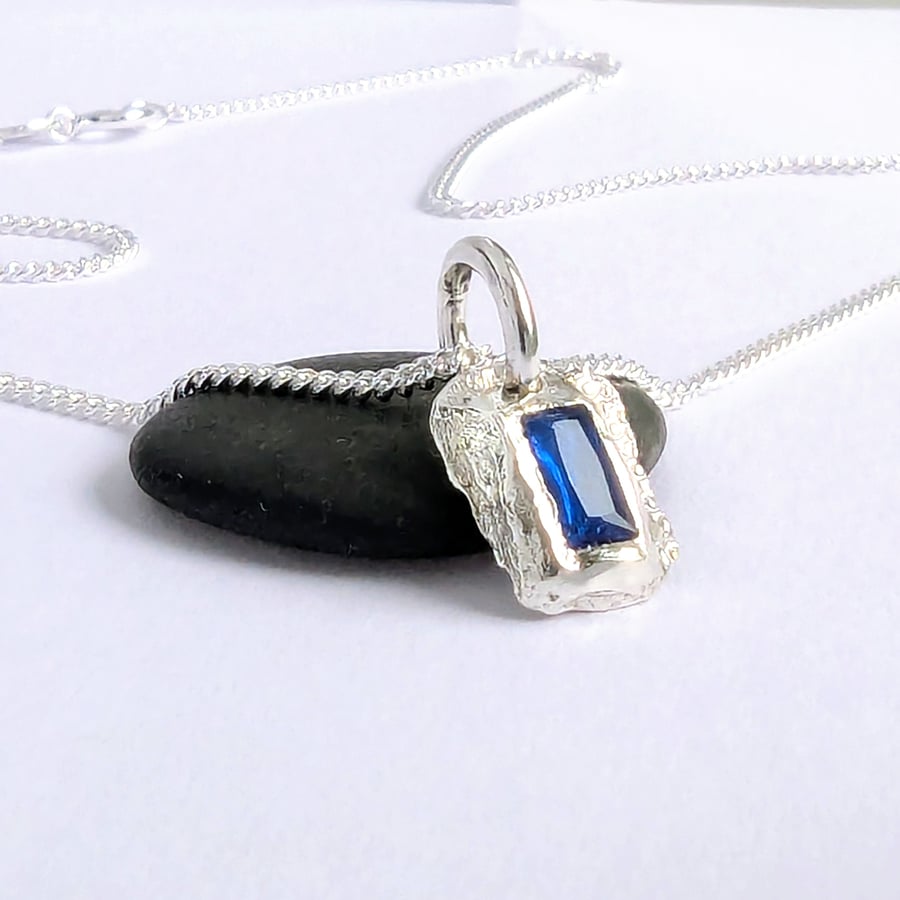 STERLING SILVER Spinel Freeform pendant, Handmade Urban Jewellery