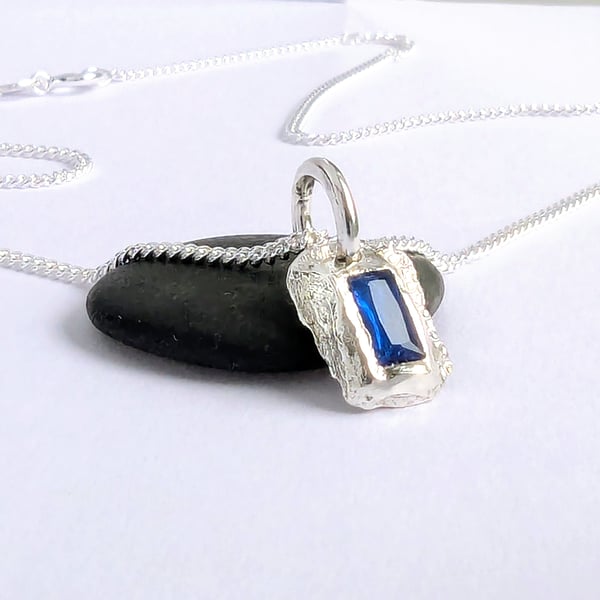 Recycled Sterling Silver Spinel Freeform pendant